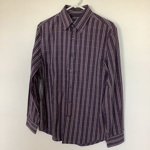 BOGO 🥳 Axist slim fit purple checkered long sleeve button dress shirt men’s M